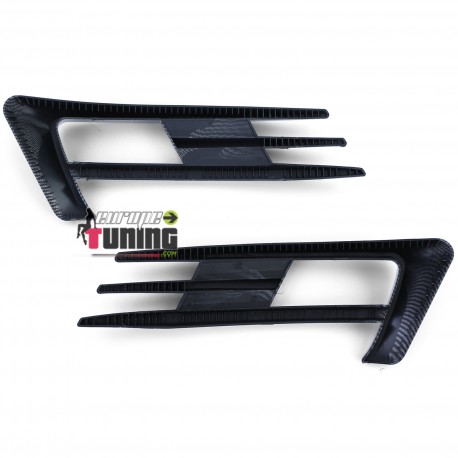CADRES GRILLES ENJOLIVEURS ANTI BROUILLARD STYLE GTI CARBONE VW GOLF 7 PH1 (05538)