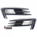 CADRES GRILLES ENJOLIVEURS ANTI BROUILLARD STYLE GTI CARBONE VW GOLF 7 PH1 (05538)