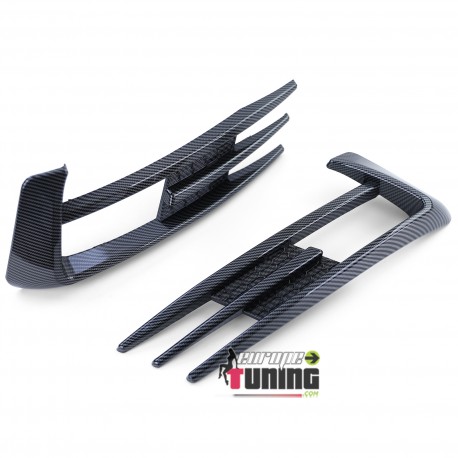 CADRES GRILLES ENJOLIVEURS ANTI BROUILLARD STYLE GTI CARBONE VW GOLF 7 PH1 (05538)
