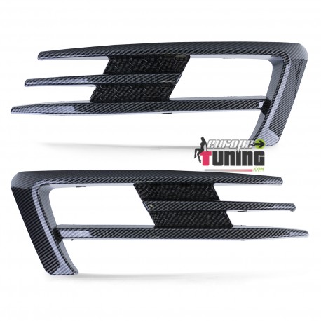 CADRES GRILLES ENJOLIVEURS ANTI BROUILLARD STYLE GTI CARBONE VW GOLF 7 PH1 (05538)