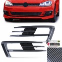 CADRES GRILLES ENJOLIVEURS ANTI BROUILLARD STYLE GTI CARBONE VW GOLF 7 PH1 (05538)