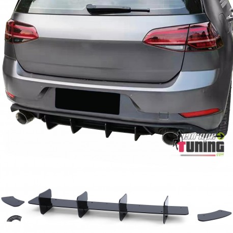 DIFFUSEUR ARRIERE SPORT NOIR BRILLANT POUR PARE CHOCS GTI  & GTD VW GOLF 7 (05539)