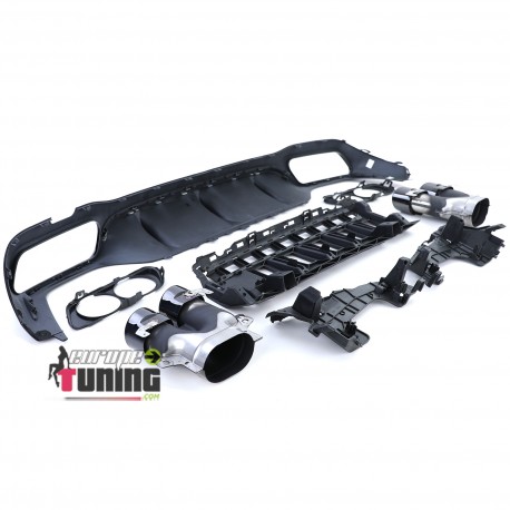 DIFFUSEUR SPORT NOIR PACK SPORT AVEC DOUBLES SORTIES MERCEDES CLASSE E W213 (05010)