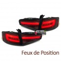 FEUX ROUGES NOIRS LED SEQUENTIELS DYNAMIQUES AUDI A4 B8 BERLINE PH2 A AMPOULES DE SERIE (05593)