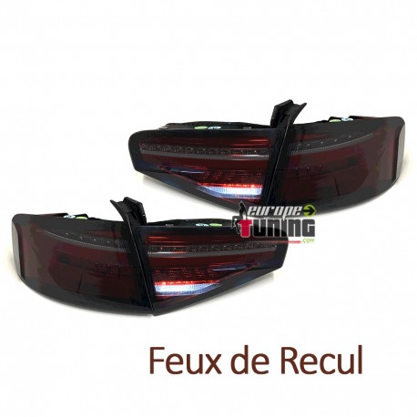 FEUX ROUGES NOIRS LED SEQUENTIELS DYNAMIQUES AUDI A4 B8 BERLINE PH2 A AMPOULES DE SERIE (05593)