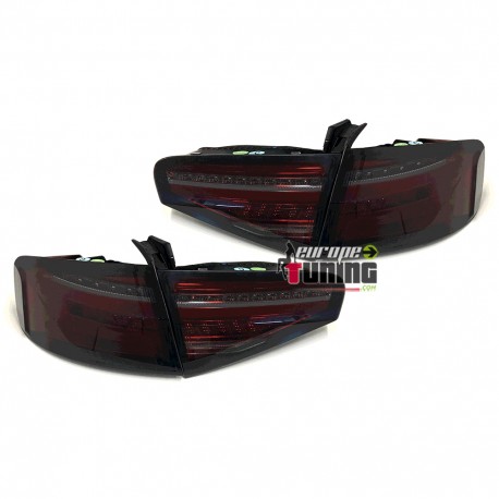 FEUX ROUGES NOIRS LED SEQUENTIELS DYNAMIQUES AUDI A4 B8 BERLINE PH2 A AMPOULES DE SERIE (05593)