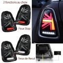 FEUX ARRIERES NOIRS LED UNION JACK MINI COOPER 556 R57 R58 R59 2006-2015 (05597)