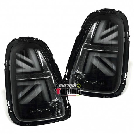 FEUX ARRIERES NOIRS LED UNION JACK MINI COOPER 556 R57 R58 R59 2006-2015 (05597)