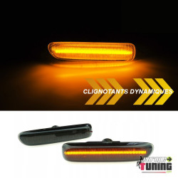 2 REPETITEURS NOIRS - CLIGNOTANTS SEQUENTIELS LED DYNAMIQUE BMW SERIE 3 E46 PH1 (05614)