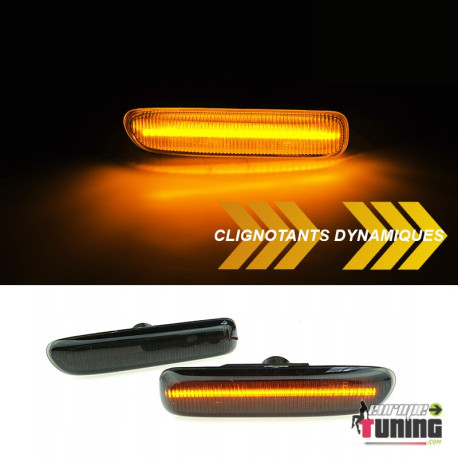 2 REPETITEURS NOIRS - CLIGNOTANTS SEQUENTIELS LED DYNAMIQUE BMW SERIE 3 E46 PH1 (05614)