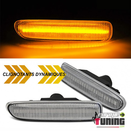 2 REPETITEURS CHROME - CLIGNOTANTS SEQUENTIELS LED DYNAMIQUE BMW SERIE 3 E46 PH1 (05615)
