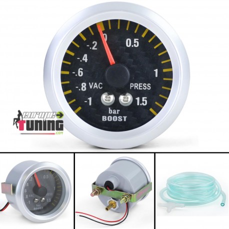 MANOMETRE CARBONE 52mm Pression Turbo (01101)