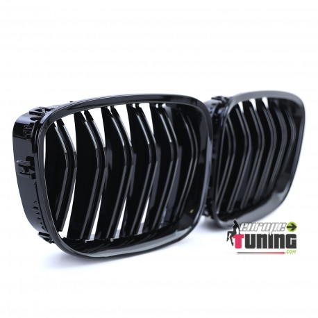 GRILLES DE CALANDRES DOUBLES LAMES NOIR BRILLANT BMW SERIE 5 GT F07 GRAN TURISMO (05045)