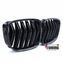GRILLES DE CALANDRES DOUBLES LAMES NOIR BRILLANT BMW SERIE 5 GT F07 GRAN TURISMO (05045)