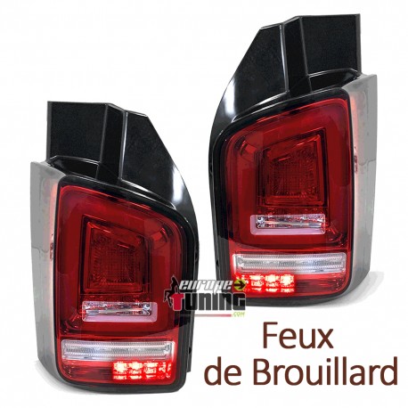 FEUX ROUGES CLAIRS LEDS SEQUENTIELS DYNAMIQUES VW T5 DOUBLE PORTE PH2 (05636)