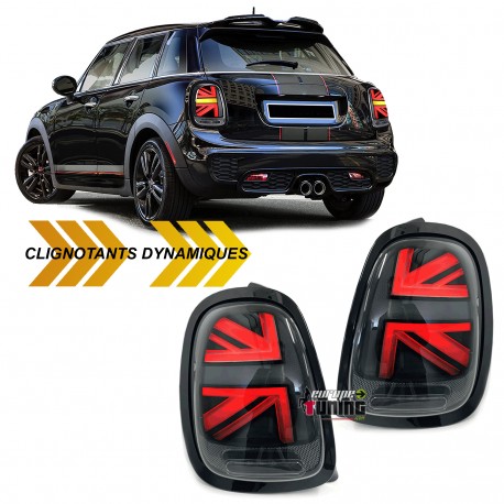 FEUX ARRIERES NOIRS LED UNION JACK MINI COOPER (05637)
