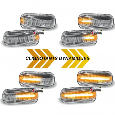 REPETITEURS SEQUENTIELS CLIGNOTANTS CHROME LED DYNAMIQUE AUDI A3 A4 A6 A8 TT (05643)