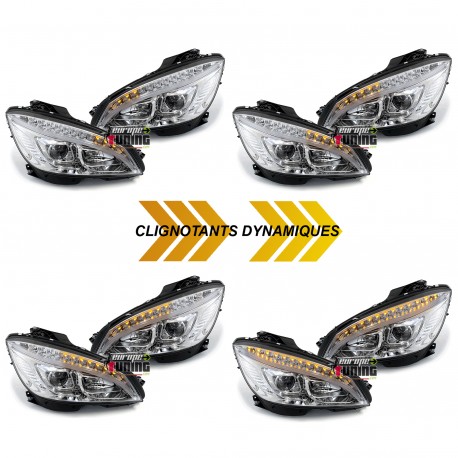 PHARES FEUX LED CLIGNOTANTS SEQUENTIELS MECREDES CLASSE C W204 PH1 07-10 (05665)