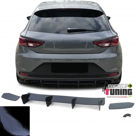 DIFFUSEUR ARRIERE SPORT NOIR BRILLANT POUR SEAT LEON 3 CUPRA 2012-2016  (05672)