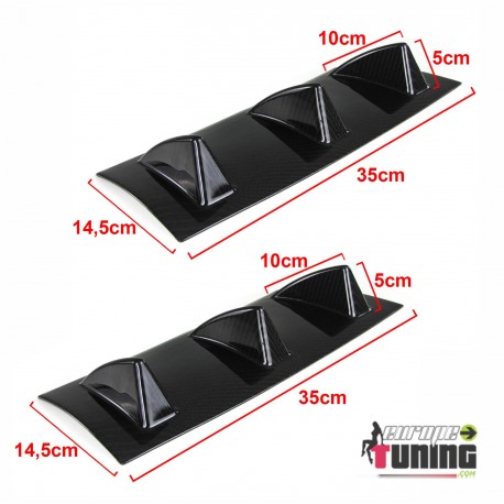 DIFFUSEUR SPORT CARBONE UNIVERSEL A 6 AILERONS POUR PARE-CHOCS ARRIERE (05674)