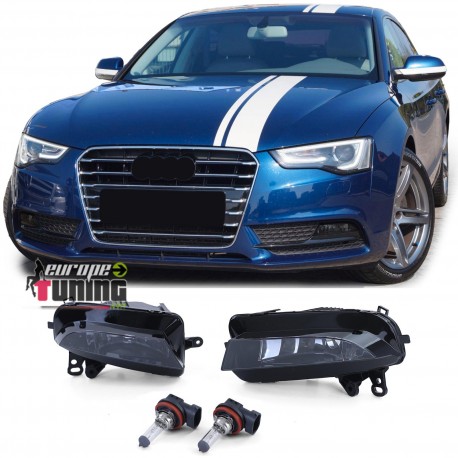 2 FEUX DE BROUILLARD AVANTS NOIRS POUR AUDI A5 8T PH2 2011-2017 (05676)