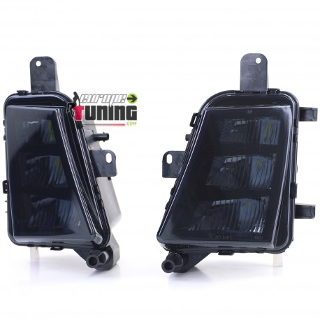 2 FEUX DE BROUILLARD AVANTS NOIRS A LED POUR VW GOLF 7 GTI  2013-2020 (05677)