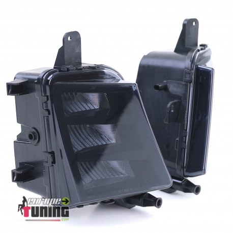 2 FEUX DE BROUILLARD AVANTS NOIRS A LED POUR VW GOLF 7 GTI  2013-2020 (05677)