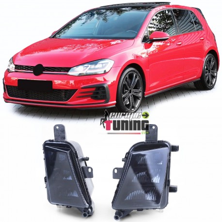 2 FEUX DE BROUILLARD AVANTS NOIRS A LED POUR VW GOLF 7 GTI  2013-2020 (05677)