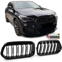 GRILLES CALANDRES SPORT M PERFORMANCE NOIR BRILLANT BMW X2 F39 (05680)