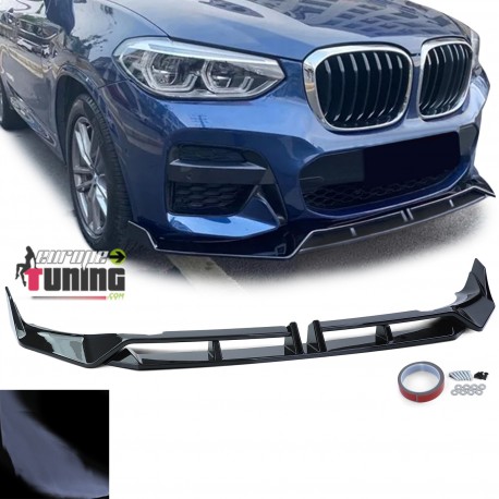 LAME BECQUET NOIR SPOILER DE PARE CHOCS BMW X3 G01 PH2 EN PACK M (05683)