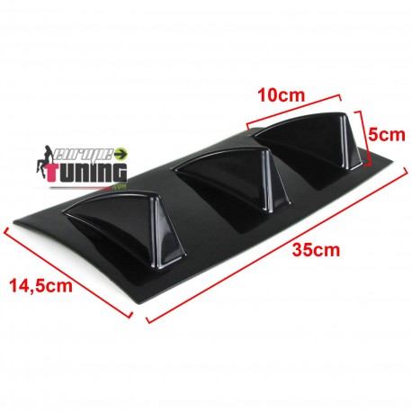 DIFFUSEUR SPORT NOIR UNIVERSEL A 6 AILERONS POUR PARE-CHOCS ARRIERE (05687)