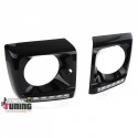 CACHES PHARES NOIRS AVEC FEUX DE JOUR DIURNES MERCEDES CLASSE G W463 1989-2012 (02946)