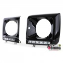 CACHES PHARES NOIRS AVEC FEUX DE JOUR DIURNES MERCEDES CLASSE G W463 1989-2012 (02946)