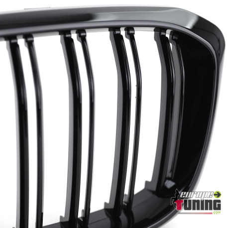 GRILLES DE CALANDRES SPORT NOIRES DOUBLE AILETTES BMW X3 G01 & X4 G02 (05709)