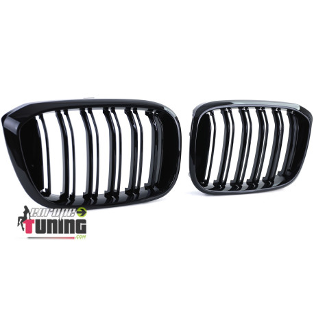 GRILLES DE CALANDRES SPORT NOIRES DOUBLE AILETTES BMW X3 G01 & X4 G02 (05709)