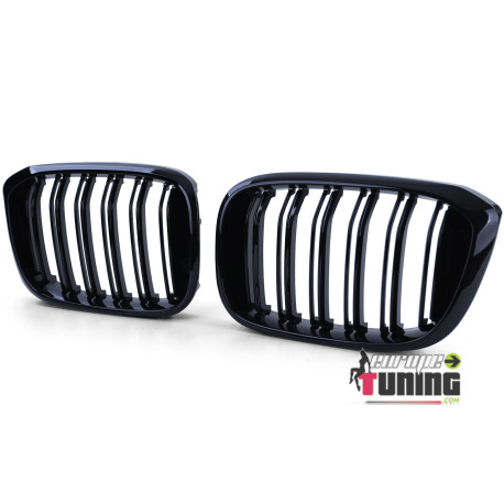GRILLES DE CALANDRES SPORT NOIRES DOUBLE AILETTES BMW X3 G01 & X4 G02 (05709)