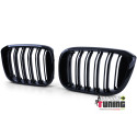 GRILLES DE CALANDRES SPORT NOIRES DOUBLE AILETTES BMW X3 G01 & X4 G02 (05709)