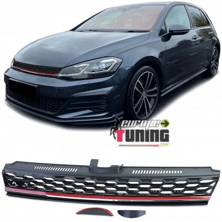 CALANDRE SPORT SANS SIGLE PACK GTI ROUGE VOLKSWAGEN VW GOLF 7 2012-2017 (05710)