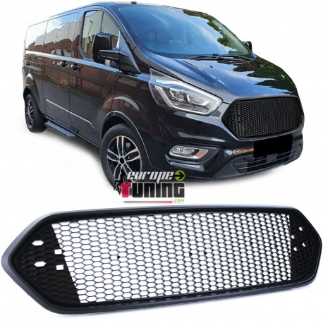CALANDRE SPORT NOIRE GRILLE NID D ABEILLE POUR FORD TRANSIT CUSTOM 2018- (05719)