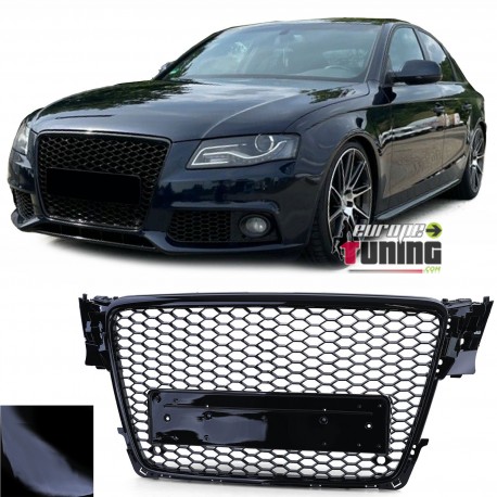CALANDRE SPORT NOIRE GRILLE NID D ABEILLE LIGNE RS4 AUDI A4 B8 2007-2011 PH1 (05722)