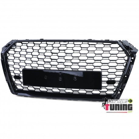 CALANDRE NOIRE BRILLANTE LIGNE RS4 AUDI A4 B9 2015-2019 PH1 AVEC PDC (05723)