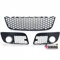 KIT GRILLES DE CALANDRES INFERIEURES SPORT NID D ABEILLE VW GOLF 5 GTI (05738)
