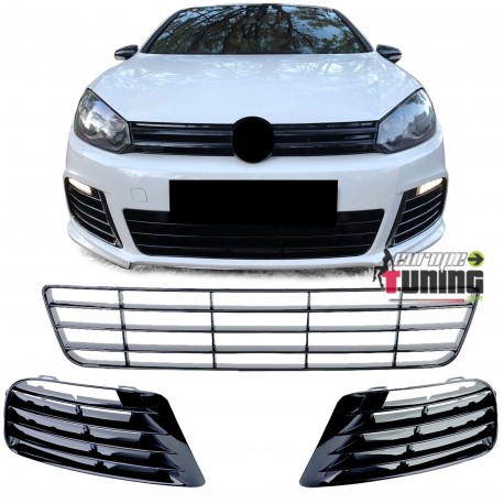 KIT GRILLES DE CALANDRES INFERIEURES SPORT VW GOLF 6 R20 (05739)