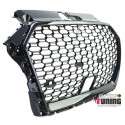 CALANDRE SPORT NOIRE GRILLE NID D ABEILLE LIGNE RS3 AUDI A3 8V 2016-2020 PH2 (05741)
