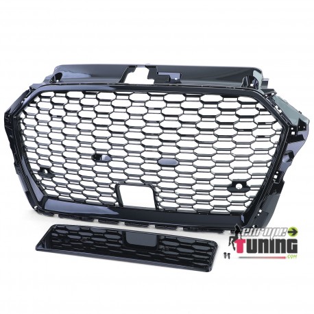 CALANDRE SPORT NOIRE GRILLE NID D ABEILLE LIGNE RS3 AUDI A3 8V 2016-2020 PH2 (05741)