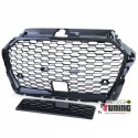 CALANDRE SPORT NOIRE GRILLE NID D ABEILLE LIGNE RS3 AUDI A3 8V 2016-2020 PH2 (05741)