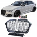 CALANDRE SPORT NOIRE GRILLE NID D ABEILLE LIGNE RS3 AUDI A3 8V 2016-2020 PH2 (05741)