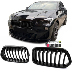 GRILLES CALANDRES SPORT M PERFORMANCE NOIR BRILLANT BMW X2 F39 (05744)