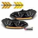 PHARES NOIRS FEUX CLIGNOTANTS SEQUENTIELS VW POLO 6 AW 2G 2017-2021 (05747)