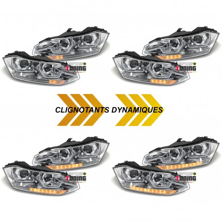 PHARES CHROME FEUX CLIGNOTANTS SEQUENTIELS VW POLO 6 AW 2G 2017-2021 (05751)
